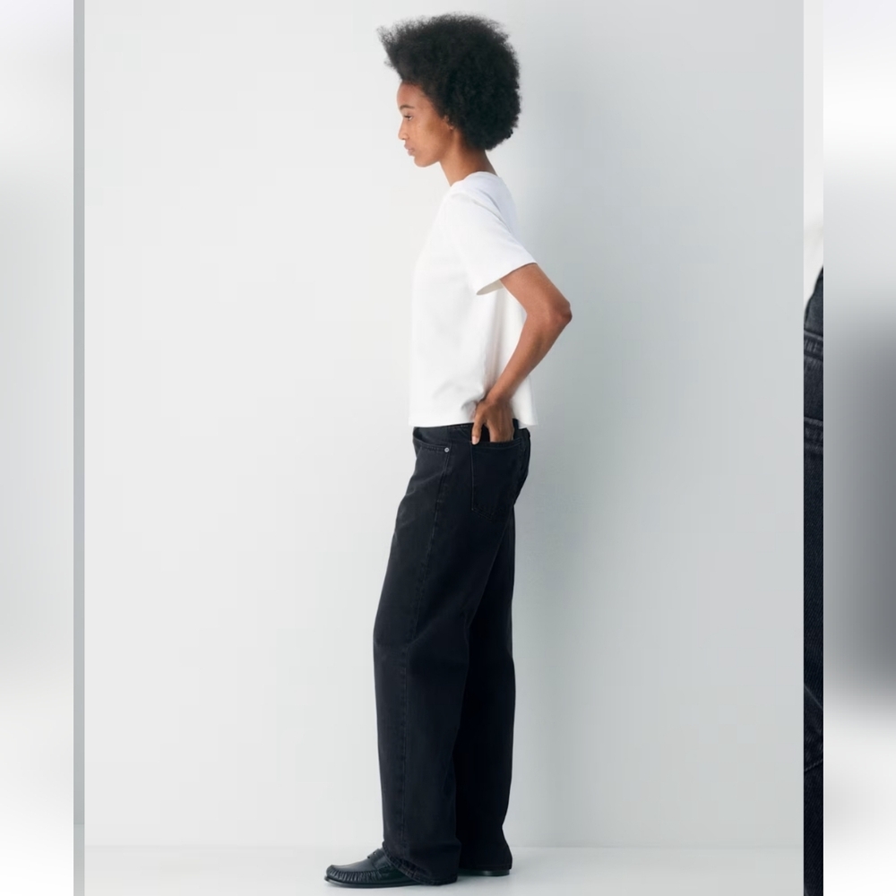 Denim Forum The '90s Iggy Lo-Rise Baggy Jean Size 27 NWT $128 "Black Eyeliner" - Picture 3 of 16